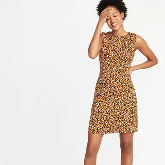 sleeveless ponte knit sheath dress